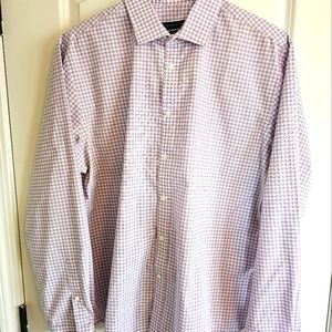 Tommy Hilfiger Dress Shirt - White with purple and grey stripes